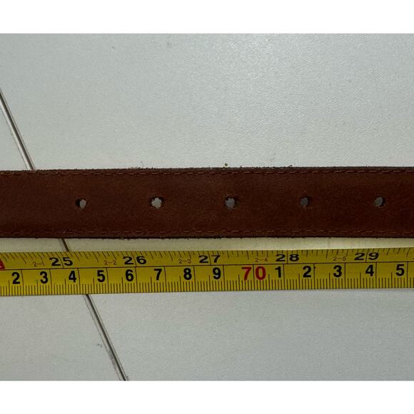 Vintage Y2K 90s Fossil Leather Patchwork Belt Brass Buckle Size Small - Picture 6 of 7